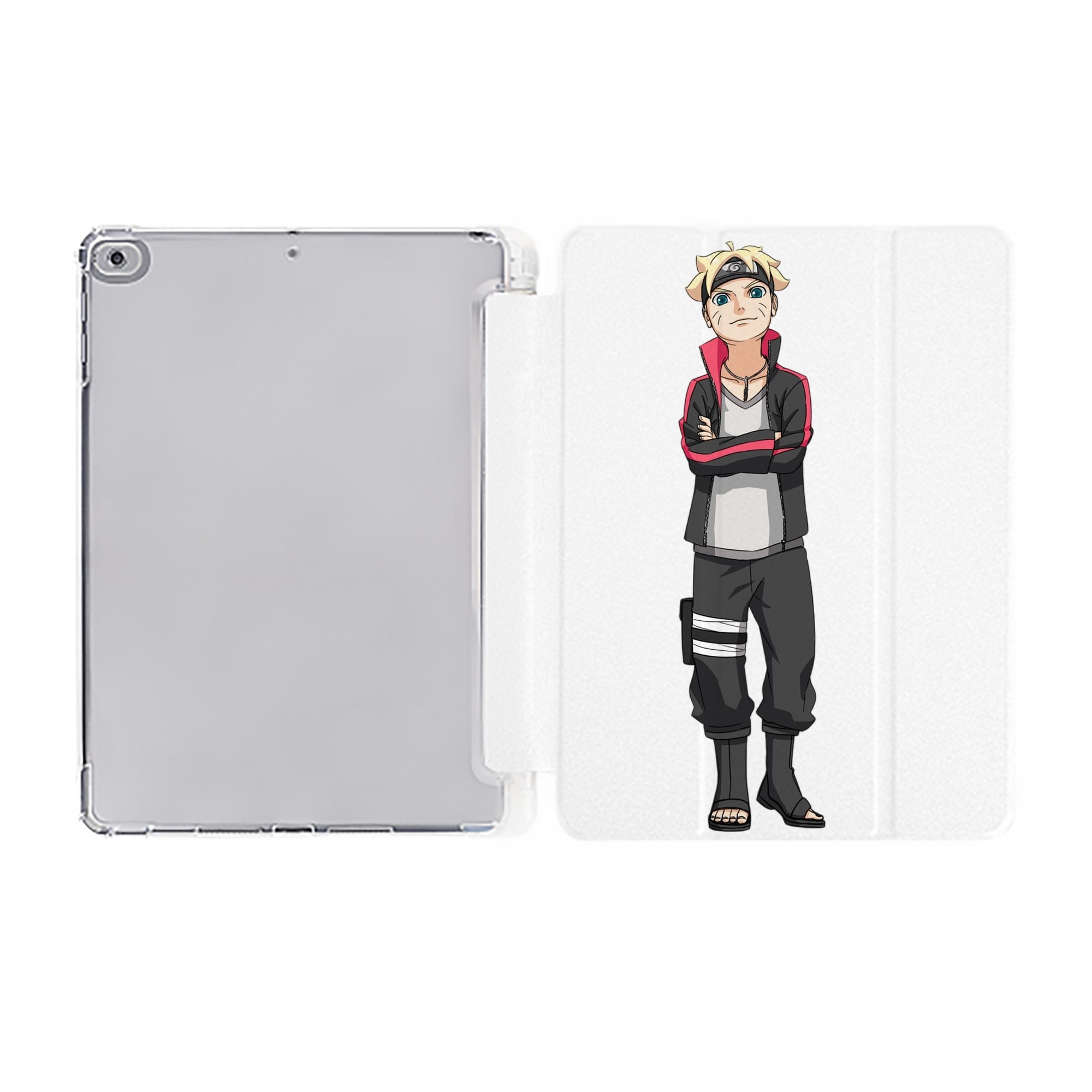 （画像用） NARUTO -ナルト- うずまき ボルト Uzumaki Boruto IPad ケース ペン収納付き 三つ折りスタンド PUレザー×シリコン 対応機種9.5/10.5/10.9インチ